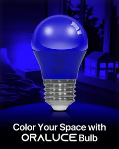 Blue LED Porch Light Bulb,5W A15 E26 Lamp Bulb for Halloween Christmas Party Decor and Lighting,450LM Non-Dimmable,6 Pack.