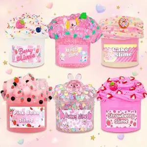 6-Pack Cute Slime Bundle, Kawaii Dessert Slimes with Bunny Strawberry Boba Cake Axolotl Themes，Slime Bulk Toys for Kids, Boys and Girls Birthday Gifts