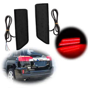 2PCS Smoked Lens Red LED Reear Bumper Fog Brake Tail Lights For GMC Terrain 2016 2017 Replace OEM 23454652, 23454653