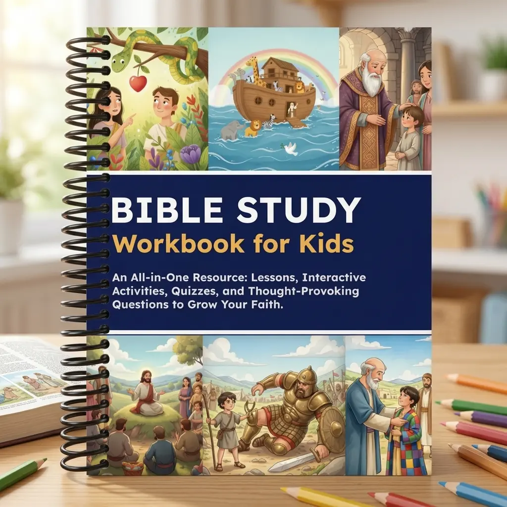 Kids Bible Study Workbook & Notebook: Bible Lessons, Fun Activities, Quizzes, and Reflective Questions to Deepen Your Christian Faith | Spiral Bound