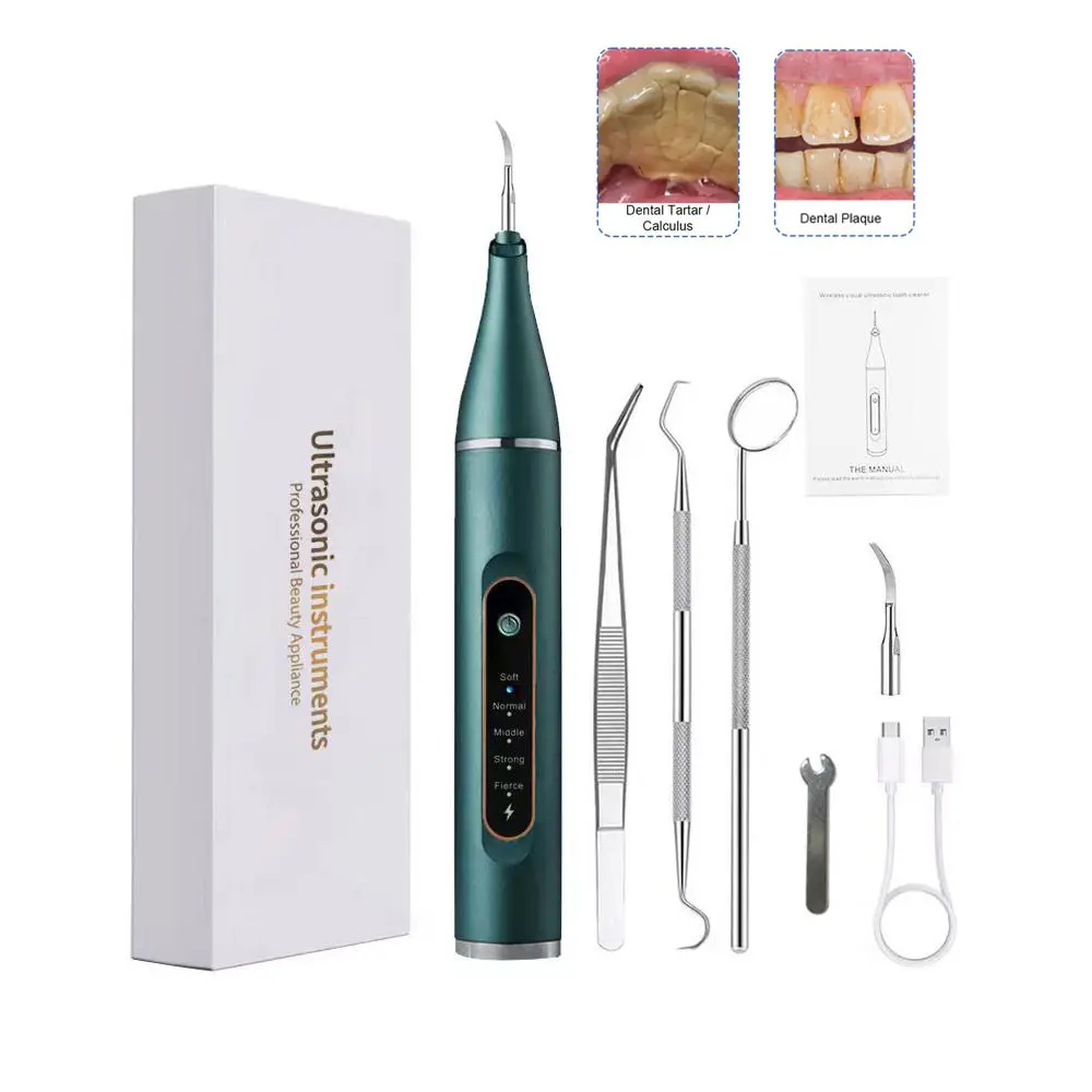 Ultrasonic Plaque Remover for Teeth, Lightweight & Waterproof Oral Care Cleansing Tool with LED Light, Ergonomic & Adjustable Modes