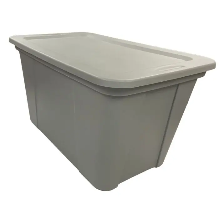 Edge Plastics 149626 20 gal Rectangle Durable Portable Multifunctional Home Supplies Organizer Storage Tote, Classic Tote Grey, Ideal for Homeowners, Office