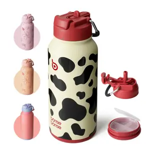 BOTTLE BOTTLE 32oz Insulated Water Bottle Stainless Steel Sport Water Bottle with Straw Dual-use Lid Design for Gym with Pill Box  Flasks  men gifts