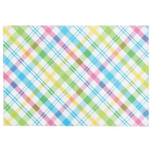 13" x 19" Spring Blossom Plaid Placemat Set of6 by Valerie