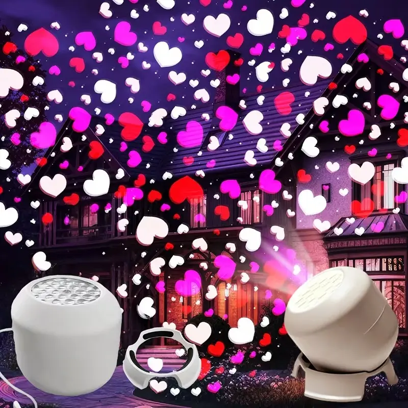 LED Heart Projection Lamp, Heart Shape Light, LED Holiday Projector with Rotatable Base, Landscape Decoration Lighting, Party Decorative Light, LED Mood Light, Atmosphere Lighting