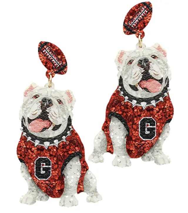 Football Bulldog Earrings
