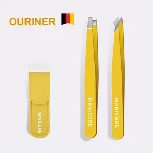 Eyebrow Tweezer Colorful Hair Beauty Fine Hairs Puller Stainless Steel Slanted Eye Brow Clips Removal Makeup Tools Ouriner