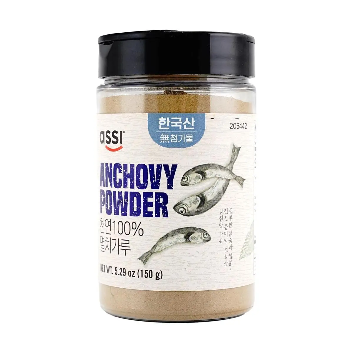 ASSI BRAND Korean Anchovy Seasoning Powder 150g - Umami Broth Base, Seafood Flavor Enhancer for Soups, Stews, and Cooking