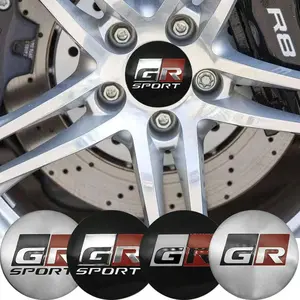 4pcs 56mm Gr Sport Emblem Car Wheel Center HUB Cap Cover Sticker, Fits Toyota Chr Yaris Camry Prius Rav4 Highlander Avalon Avensis