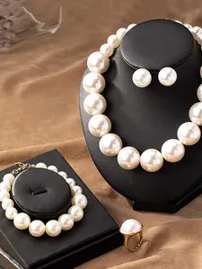 Faux Pearl Decorated Jewelry Set, Elegant Necklace & Bracelet & Earrings & Ring & Brooch for Party, Daily Clothing Decor, Trendy All-match & Exquisite Fashion Jewelry Set, Fashionable Jewelry Set for Gift, Matching Jewelry Set
