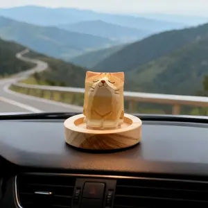 Hand-Carved Creative Cat Diffuser Wood, Home Fragrance Accessories, Natural Pure Wooden Scented Stick, No Power Needed, Perfect Gift