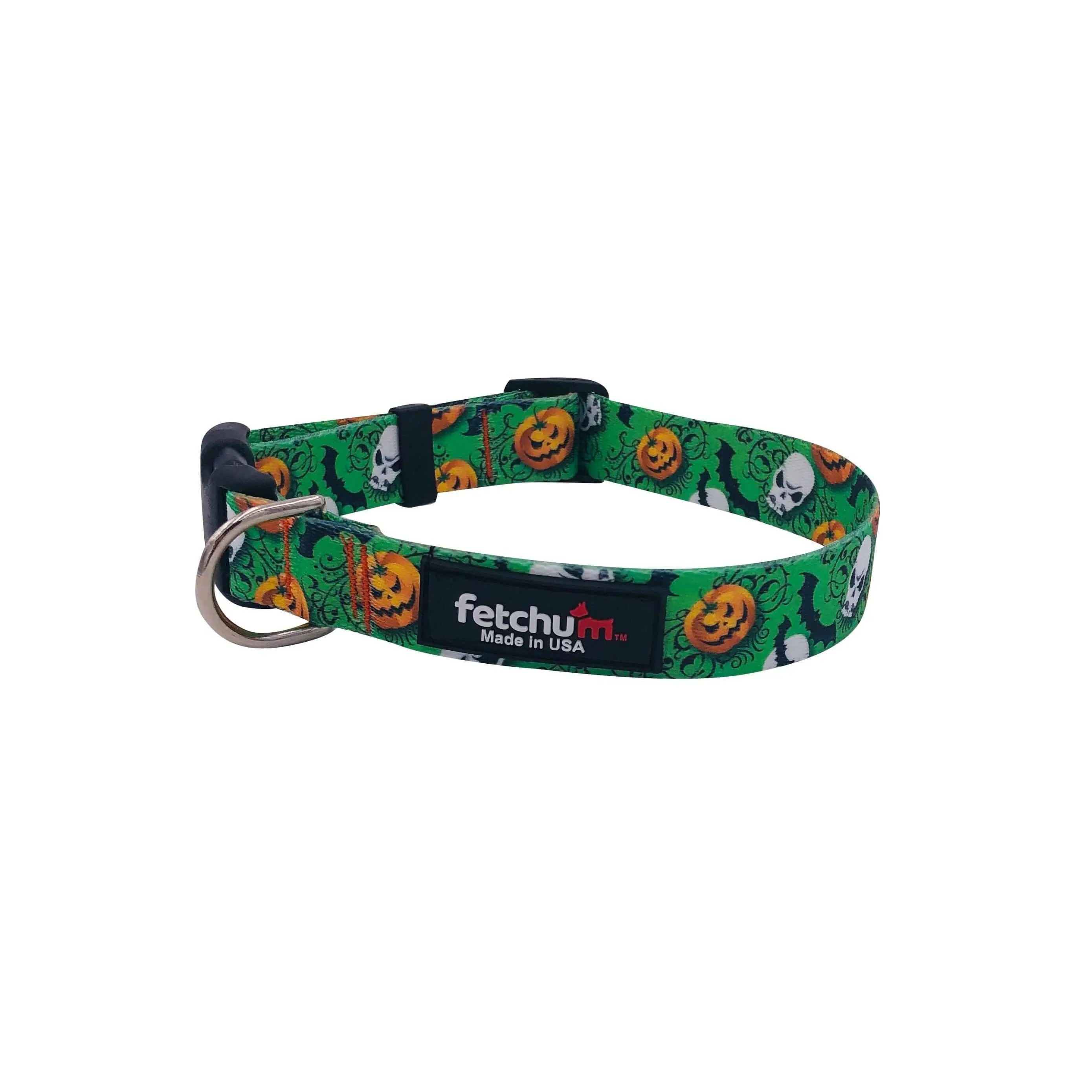 Pumpkin and Skull Dog Collar