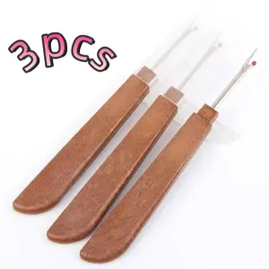 3pcs wooden handle sharp thread remover, anti picking thread cutter, cross stitch tool for thread removal, perfect tool with thread remover, suitable for beginners and experienced craftsmen