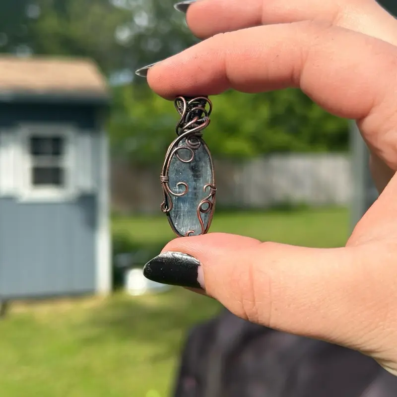 Gemmy Blue Kyanite set in copper