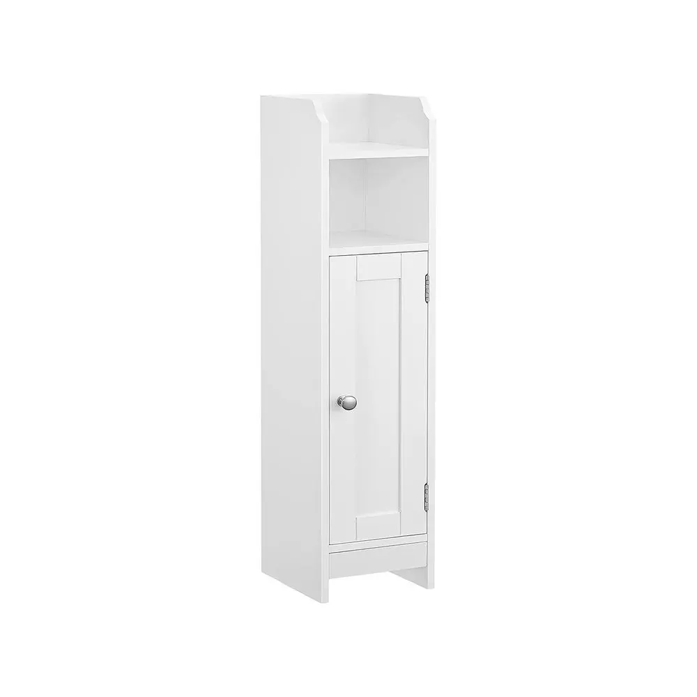 VASAGLE Small Storage Corner Floor Cabinet with Door, Narrow Toilet Paper Storage Holder, Adjustable Shelves, for Bathroom, Living Room, Small Spaces