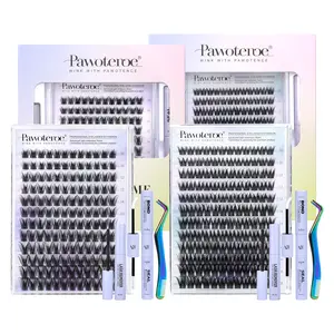 Kira & Misha Pawotence Signature Lash Clusters Kit | Featherlight Wispy, Dense Full Volume, Waterproof & All-Day Hold | From Natural Day to Glam Night | Your DIY Dream Look, Beginner-Friendly Lash Clusters
