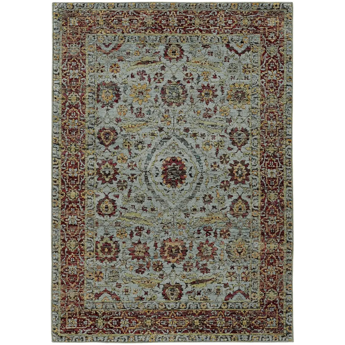 Oriental Weavers Andorra 7155A 2x3 Rectangle - Blue/ Red-Nylon/PolyP