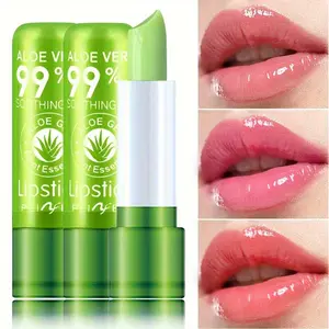 Aloe Vera Color Changing Lipstick, Gentle Magic Temperature Color Changing Lipstick, Suitable for All Occasions Lip Makeup, Girls & Women Makeup for Good Luck, Moisture