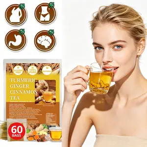 Turmeric Ginger Cinnamon Tea – 120 Handmade Eco Bags | Caffeine-Free, Sugar-Free, Vegan