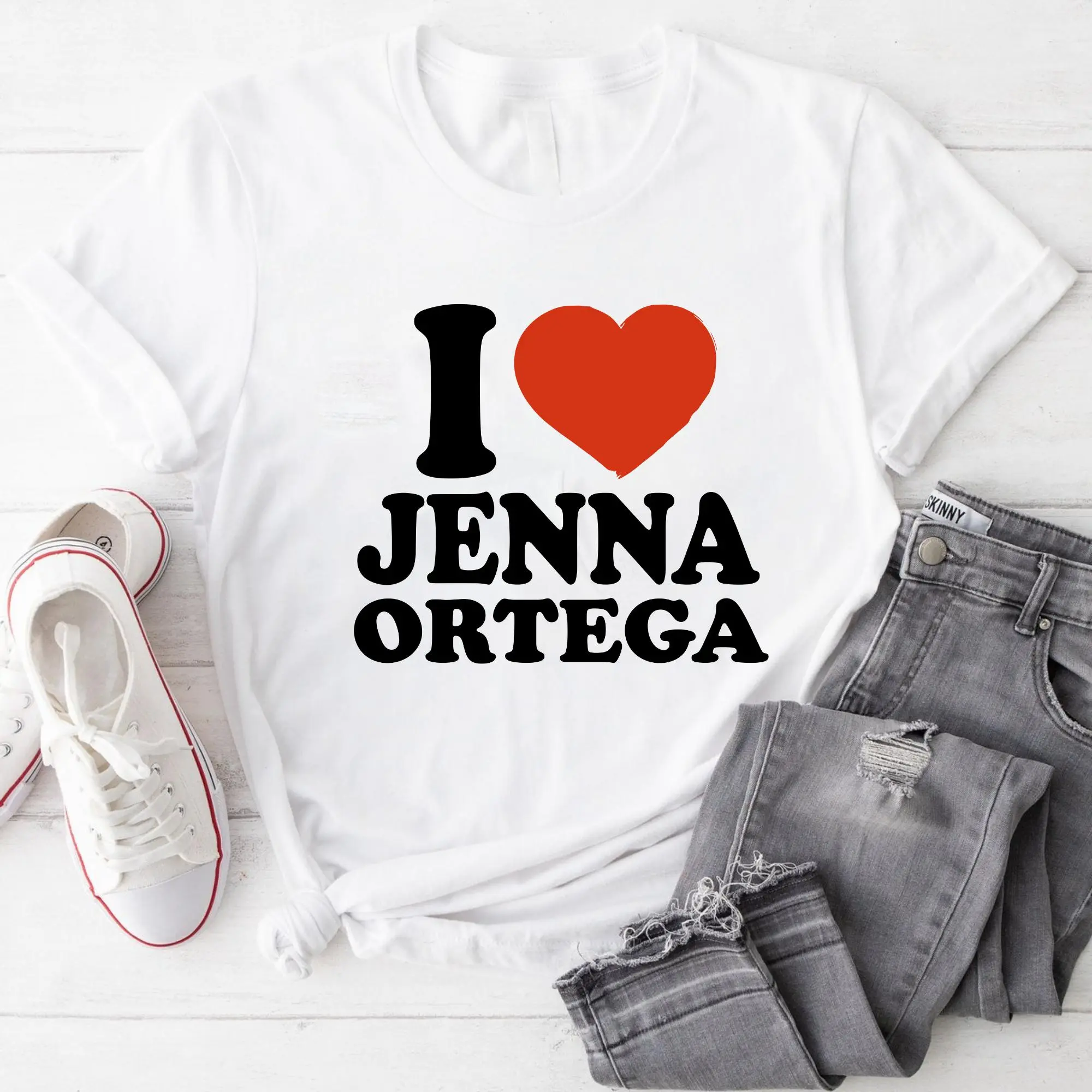 I Love Jenna Ortega T-Shirt, Fan Gift Tee For Women & Men