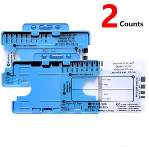 ECG 7 Step Ruler, 2 Counts Transparent EKG Calipers Measuring Tool, Easy-to-carry ECG Ruler, Suitable for ECG/EKG Interpretation, ECG Heart Rate Ruler