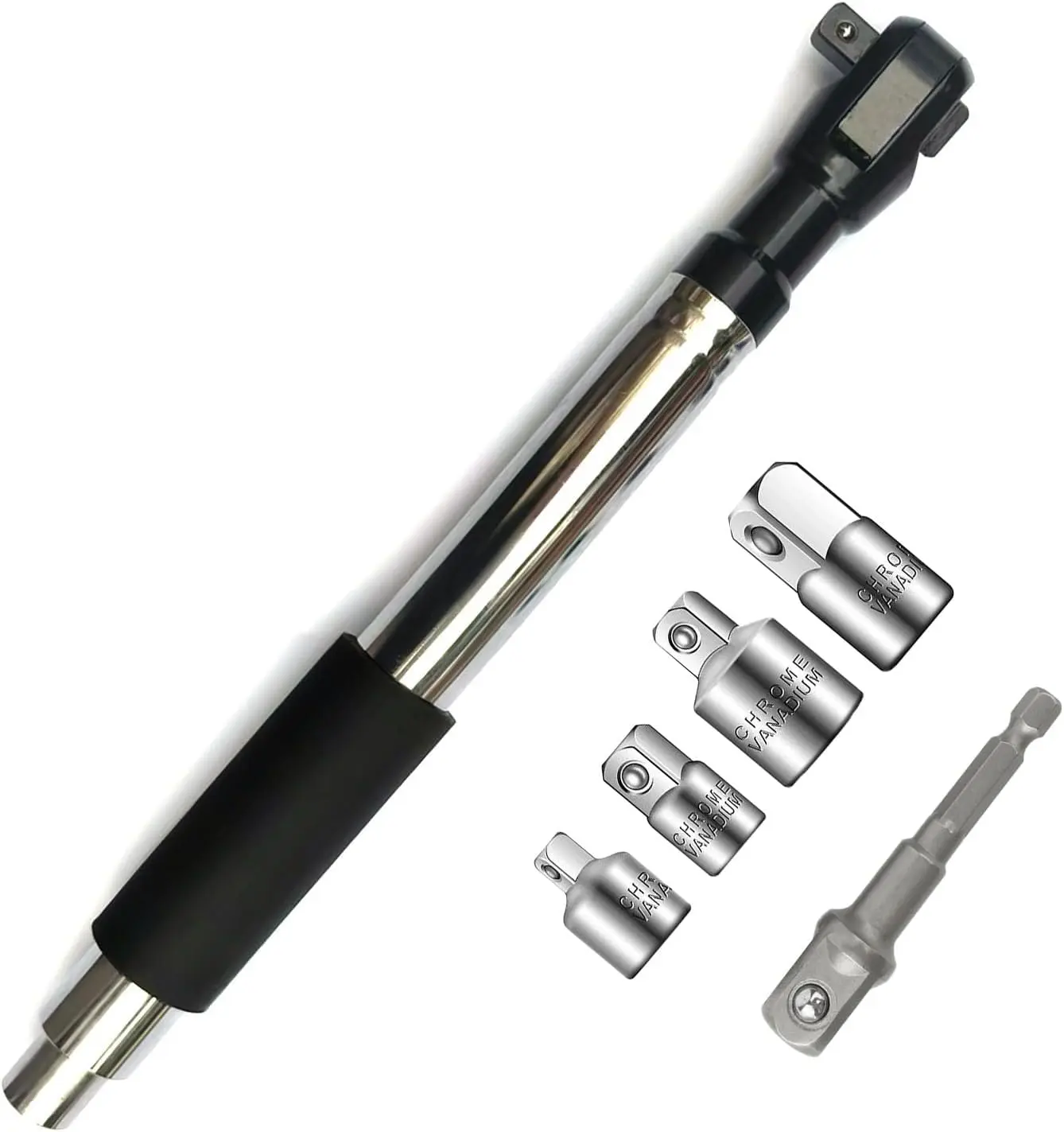 Offset Wrench Extender - 1/2" Drive Impact Wrench Adapter, Heavy-Duty Ratchet Extension for Tight Spaces, Fits Standard Sockets