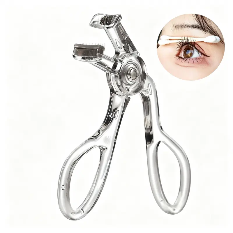 2-in-1 Eyelash Curler with Built-in Comb, Clear Portable Lash Lift Tool for Natural Long-Lasting Curl, Beginner-Friendly No-Pinch Design