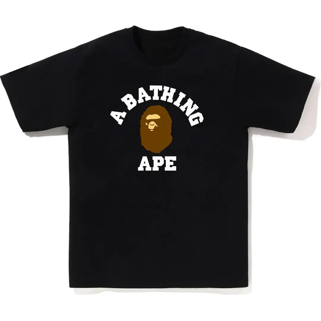 HOT TREND 2026 Brown Camo Tee Short Sleeve Crew Neck Casual Summer T-Shirt with Iconic Ape Head Design and Plaid Pattern