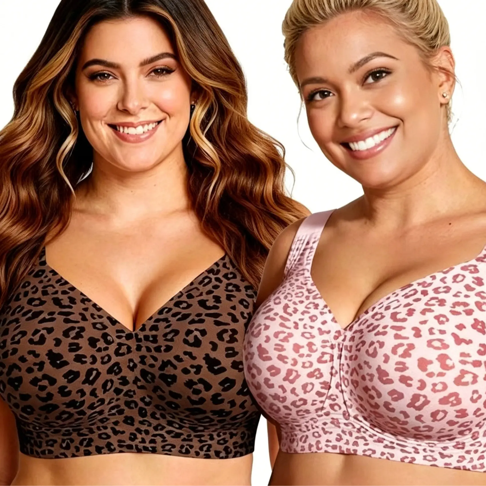 Women's Plus Size Wireless Jelly Fabric Bra - Supportive, Seamless, Full Coverage, Push Up, No Underwire, Comfortable Ladies Shapewear with Straps for Everyday Wear
