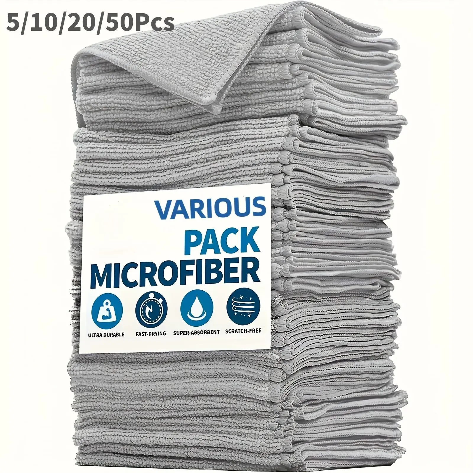 5/10/20/50pcs Microfiber Car Cleaning Towel, Soft Absorbent Durable Cloth, Microfiber Cleaning Cloths, Quick Dry Multi-Purpose Wipe for Cars & Kitchen Use, Car Wash Microfiber Towel, Car Washing Towel, Car Towels