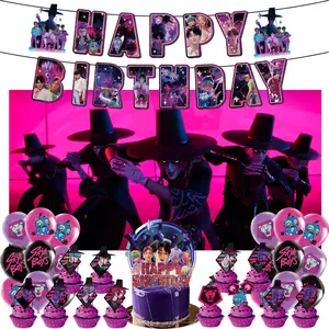 Saja Boys Themed Birthday Party Decor Bundle (Banner, Balloons, Cake Toppers) KDH Gifts for Boys Girls Kpop Demon HUnters Merch