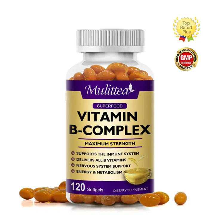 GREENPEOPLE Vitamin B Complex Softgels with B1, B2, B3, B5, B6, B7, B9 & B12, Daily Vitamin Supplement, Energy Metabolism Support, 120 Softgels