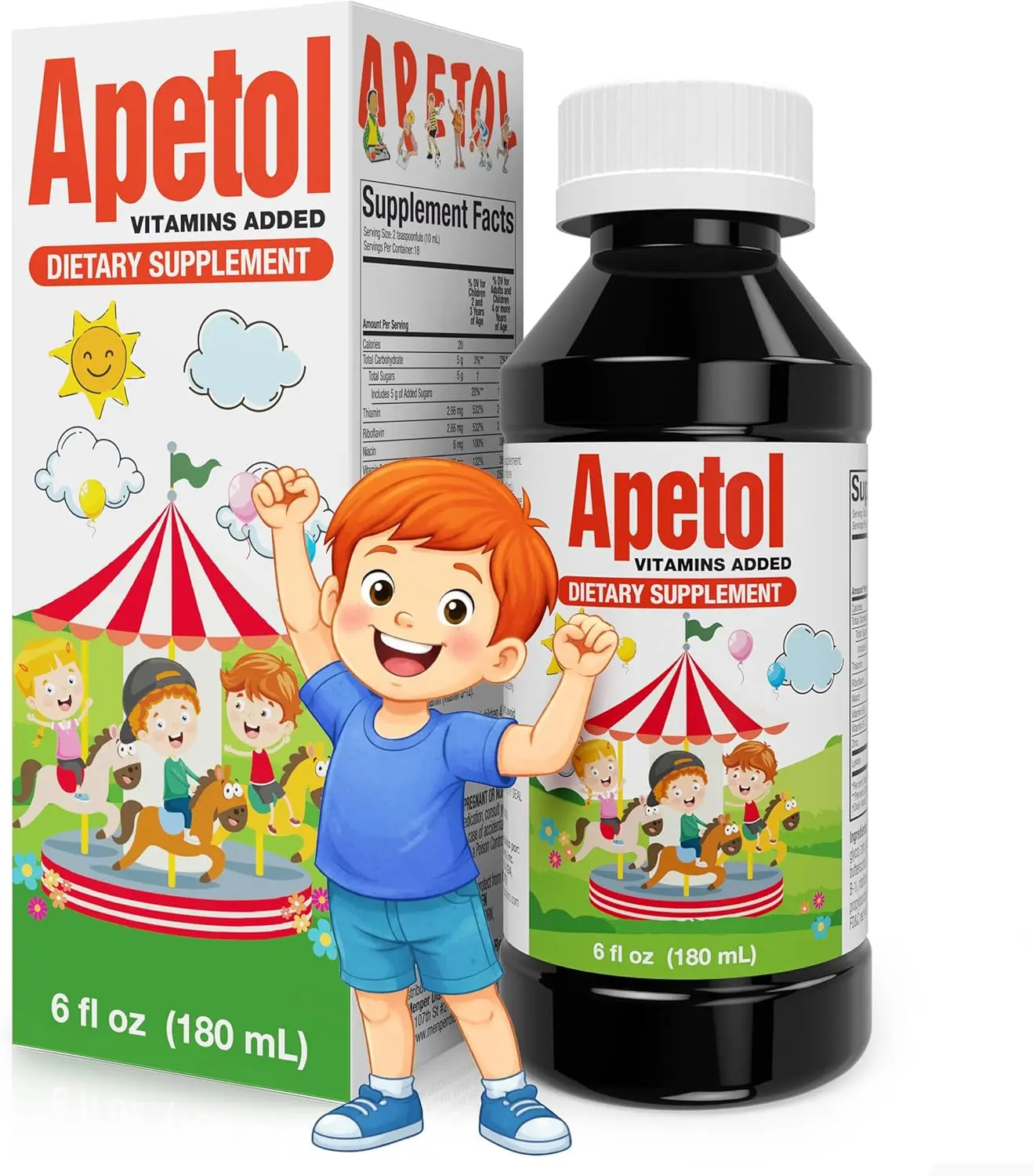Appetite Booster for Kids & Adults | Appetite Stimulant Liquid Vitamins | Supplement | Supports Digestive Health, Memory & Vitality | Vitaminas para Niños | 6 Fl Oz, 1-Pack