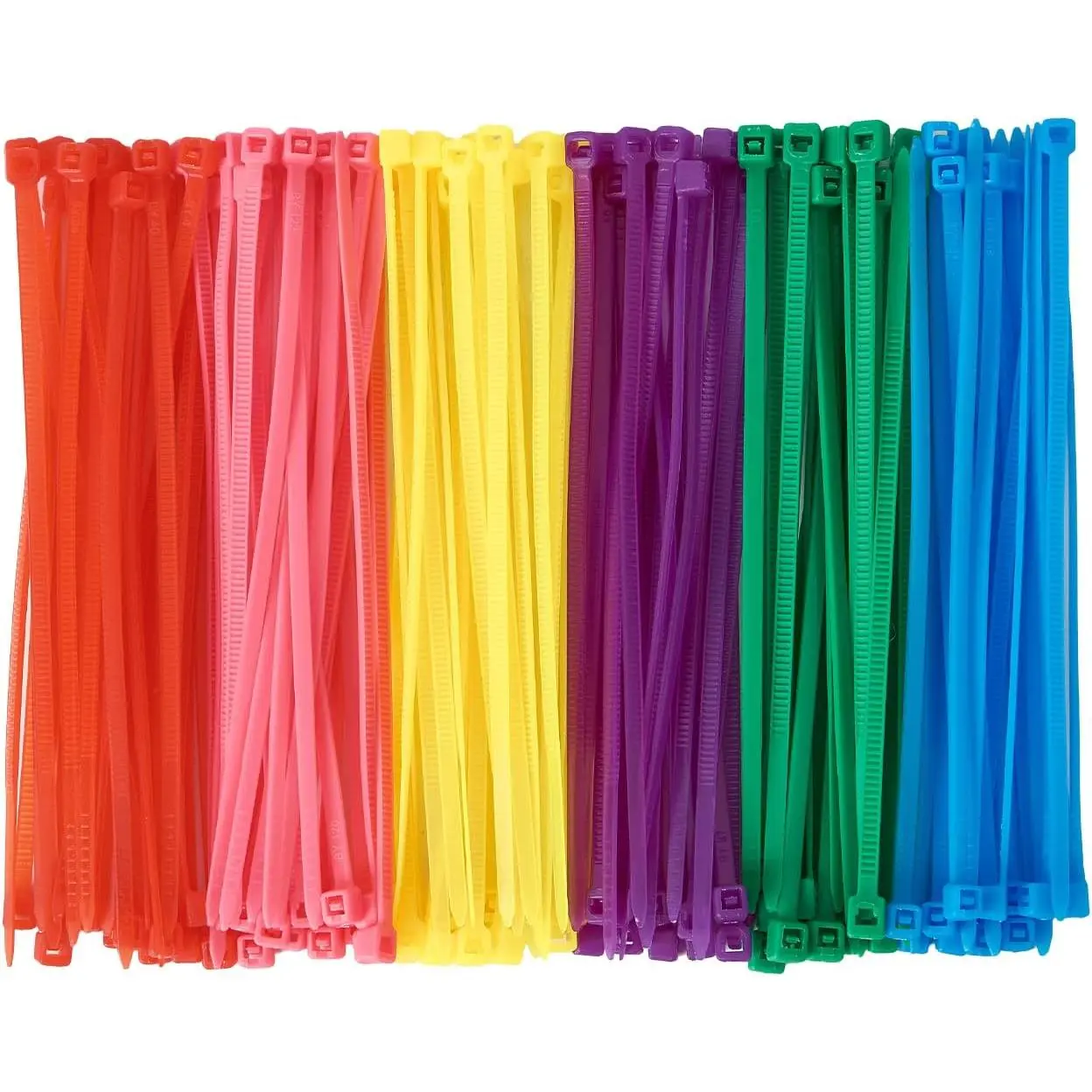 600 count (100 per color) Small Colored Zip Ties 4 Inch Multi-Color Zip Wire Tie for Deco Mesh Wreath Supplies, Colorful Plastic Ties Yellow, Blue, Red, Green, Pink, Purple Zip Ties