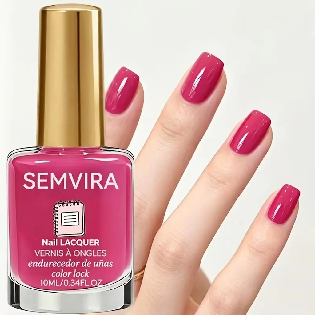 10ml Berry Pink Nail Polish – Raspberry Gloss Finish, High Pigment Vibrant Color, Quick Dry Long-Lasting Nail Lacquer for Manicure & Pedicure