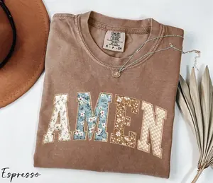 Comfort Colors Amen PRINTED TShirt, Floral Christian Tee, Religious T-Shirt, Church Group TShirts, Faith Based T-Shirt, Easter Spring Tee