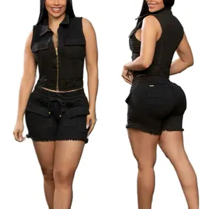 R82-03 Colombian Set Short Black Color Strech