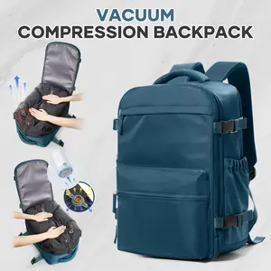 COOWOZ Vacuum Travel Backpack with Pump, Vacuum Seal Compression Backpack, Large Travel Bag For Women Men, Durable Outdoor Hiking Sports Rucksack, Airline Approved Carry On Backpack, Travel Essentials