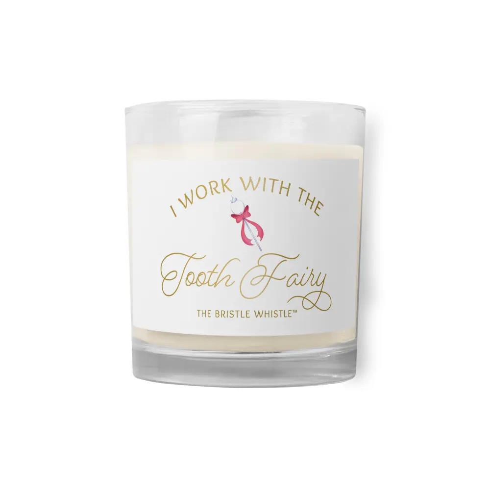 Tooth Fairy Themed Soy Wax Candle in 79mm Glass Jar - Aroma, Soft Glow, Fragrance-Free Home Decor Wick Candle with Blank Label for Home Supplies