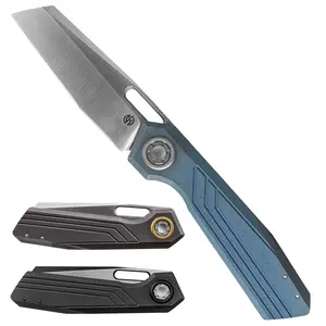 Vosteed Xeno EDC Folding Knife, 3.23" Vanax Superclean Steel Blade, Geoff Blauvelt TuffKnives Design, Titanium Handle with Vanchor Lock, Biomechanical Reverse Tanto Pocket Knife