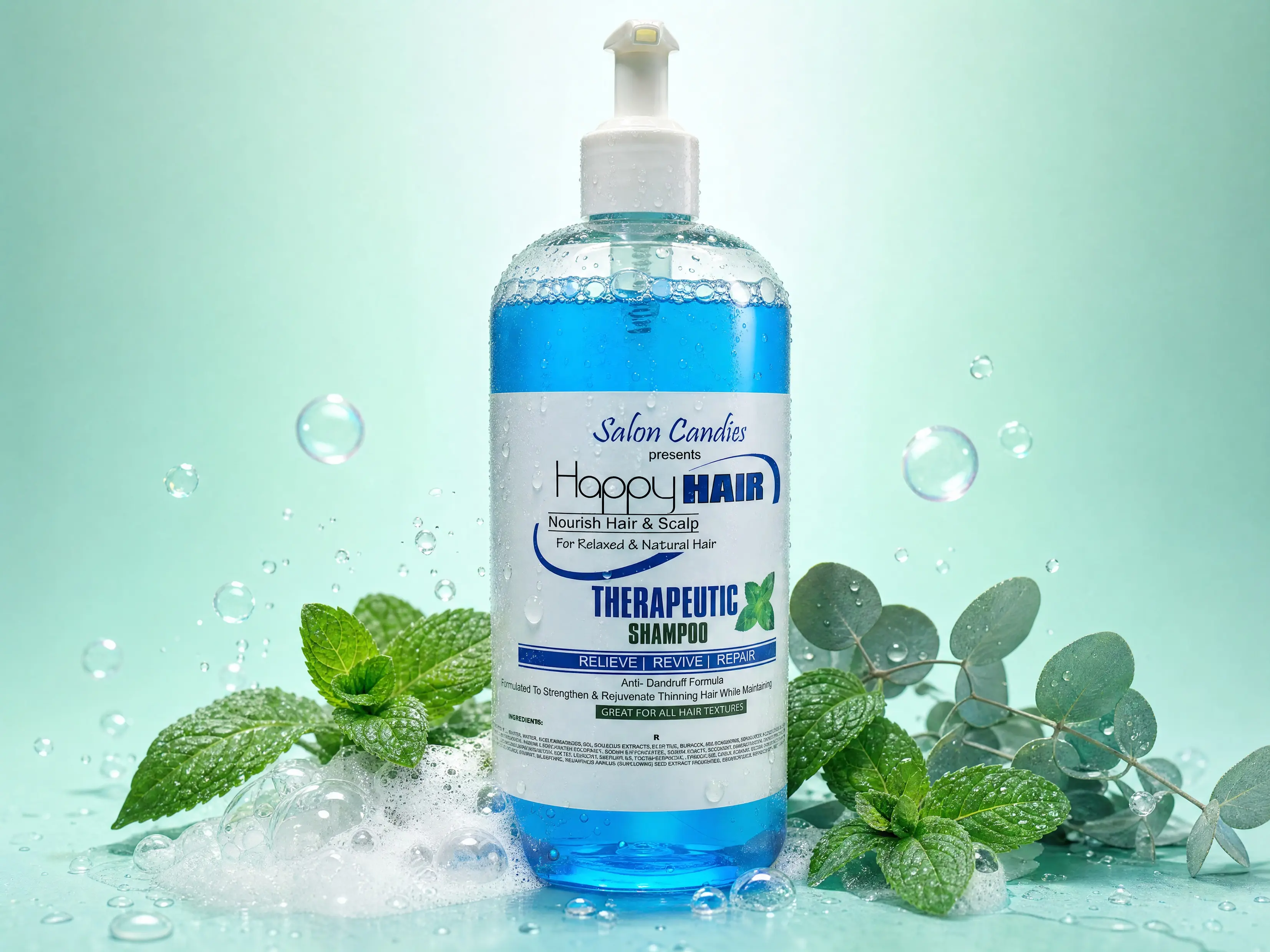 Happy Hair Scalp Therapy Shampoo – Dandruff & Dry Scalp Care | Cooling Mint & Eucalyptus