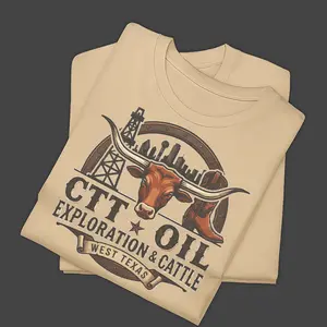 CTT Oil Exploration And Cattle Unisex T-Shirt, CTT Oil Landman, West Texas Exploration And Cattle Shirt