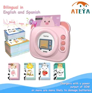Bilingual ATEYA Talking Flash Cards for Kids - 560 Bilingual (Eng/Span) + 224 English Sight Words, Montessori Educational Sensory Learning Gift