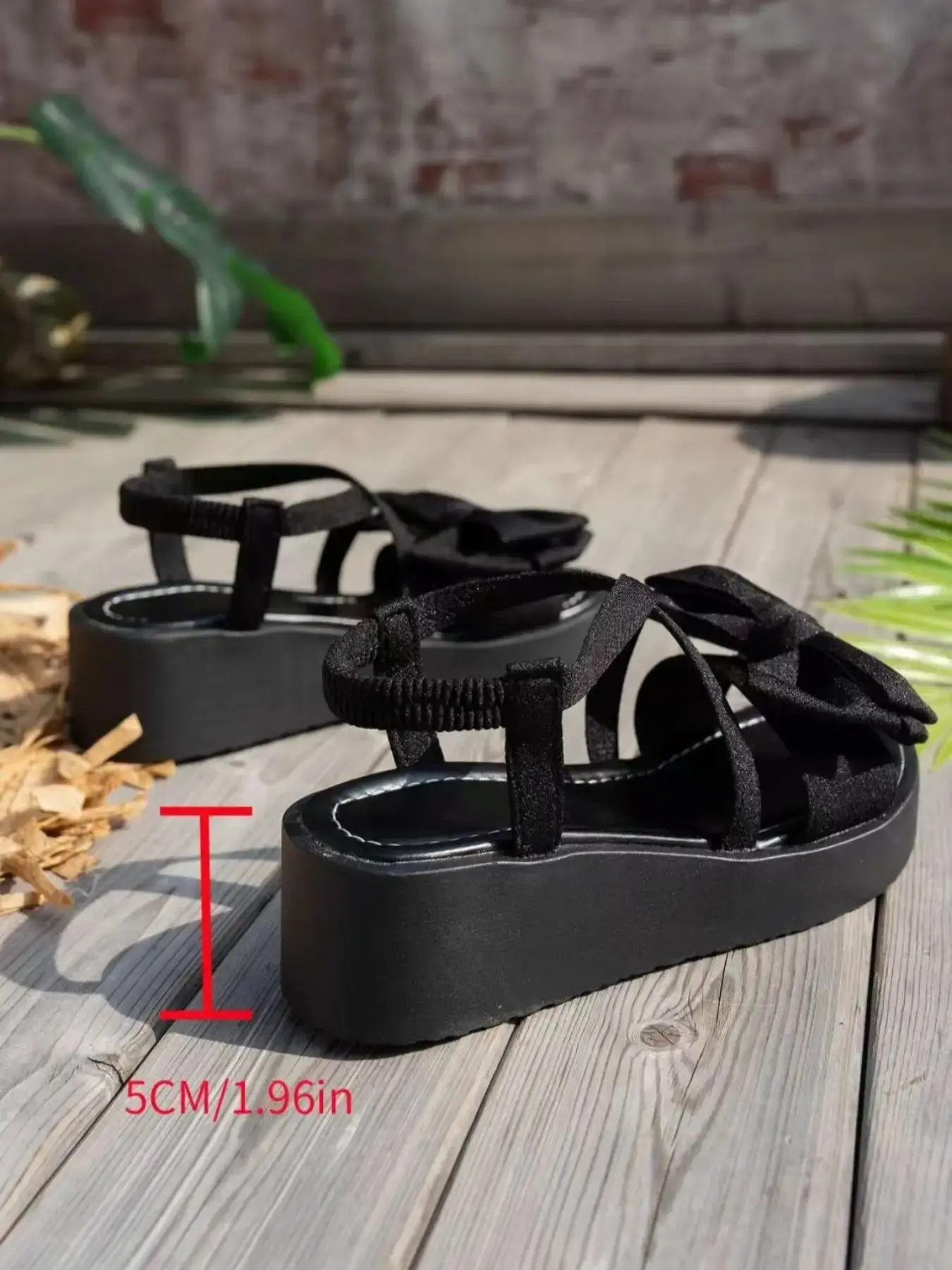 Women's Bow Cross Ankle Strap Thick Sole Sandals Comfortable Beach Summer 2026