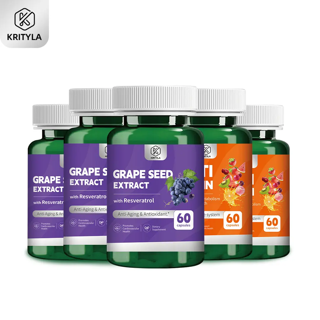 【KRITYLA】Grape Seed Extract + Multivitamins,Five-bottle combo pack.