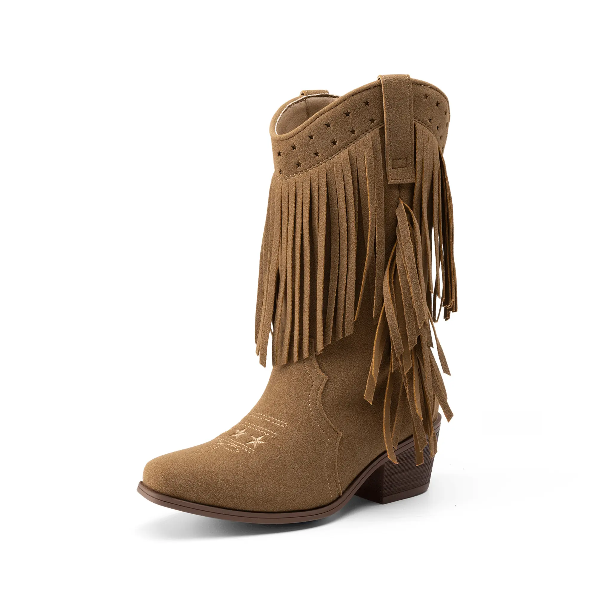 DREAM PAIRS Girls Cowboy Boots with Tassel Fringe Cowgirl Boots Kids Western Boots Stylish & Comfortable