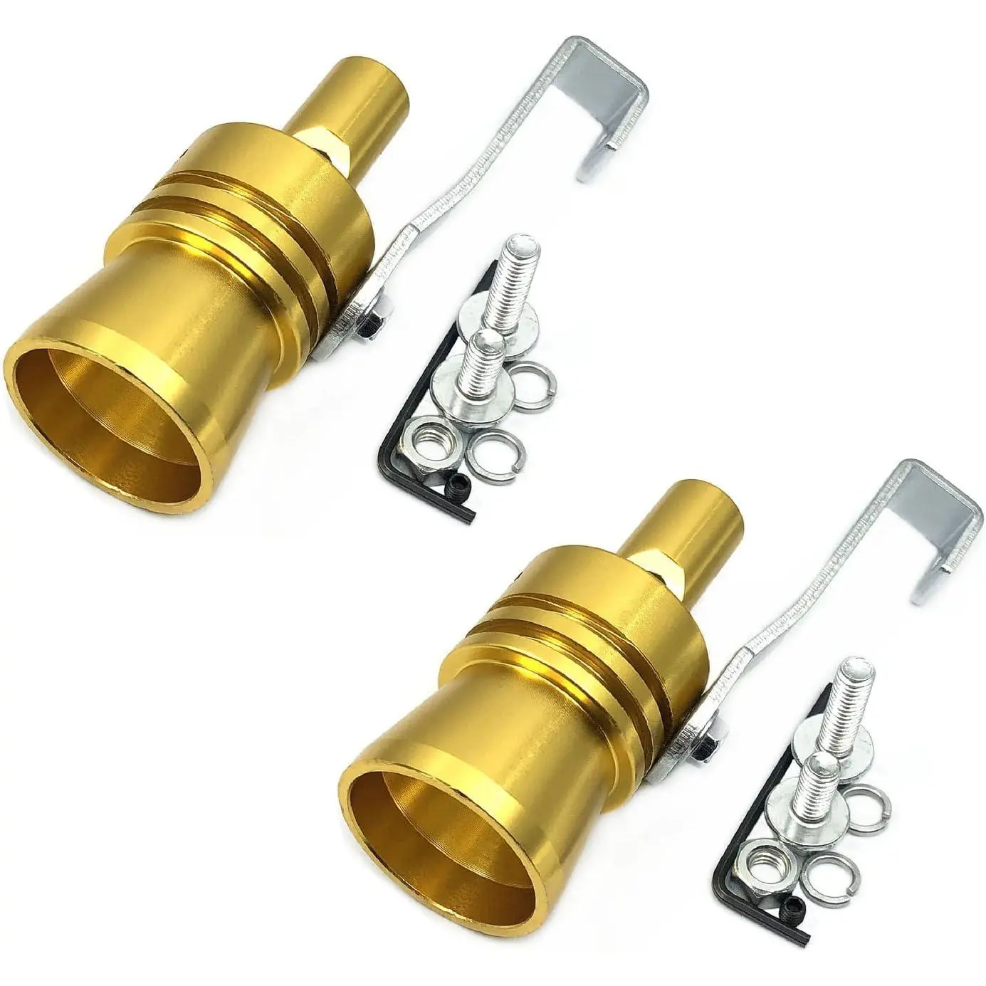 GJANSH 2pcs XL Size Aluminum Alloy Universal Turbo Sound Exhaust Muffler Pipe Whistle Car Roar Maker