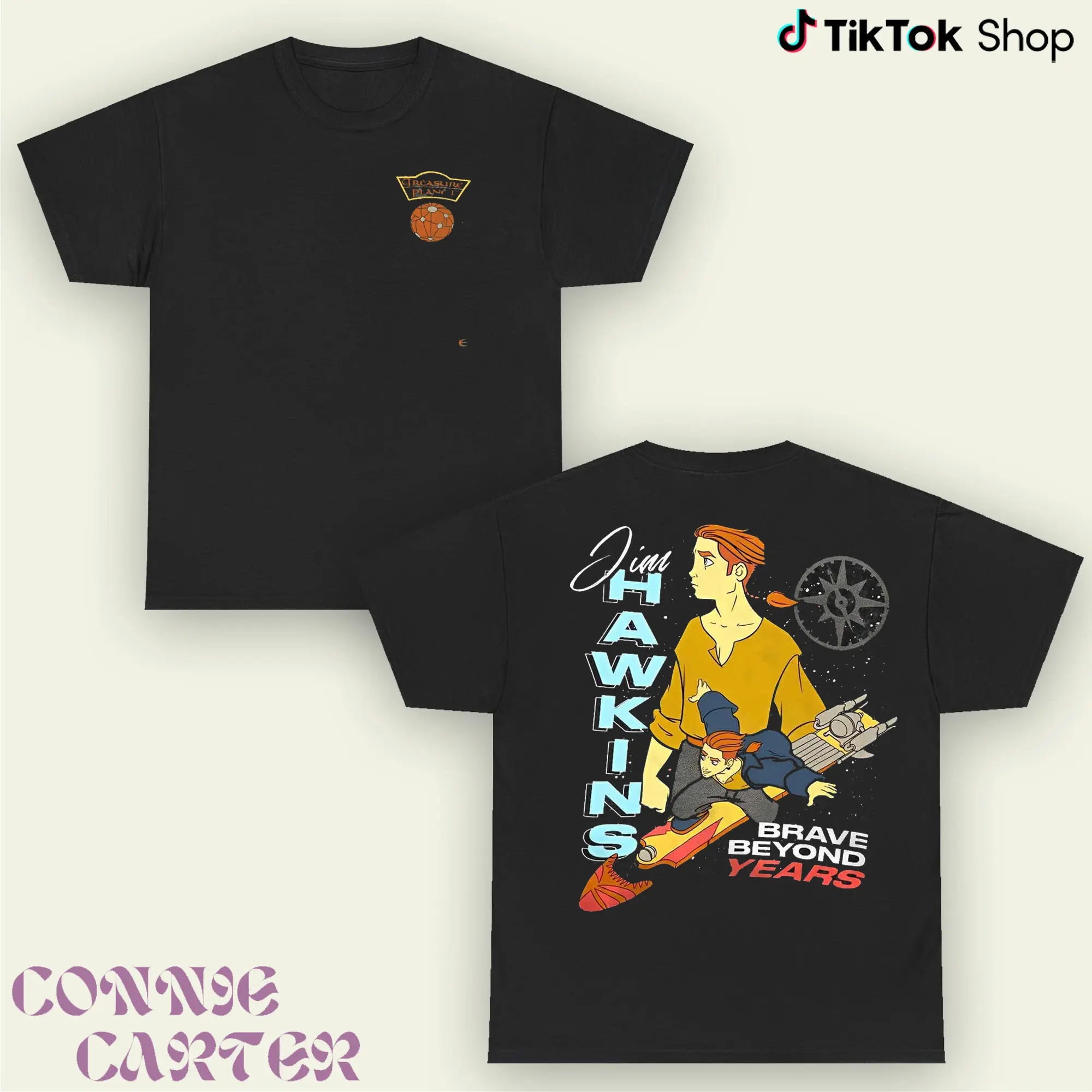 Treasure Planet Brave Beyond Years Shirt, Jim Hawkins Tee, Treasure Planet T-Shirt, Cartoon Graphic Unisex Cotton Tee