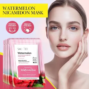 4PCS 25ml Watermelon Niacinamide Essence Face Mask, Moisturizing Sheet Mask for Dull & Dry Skin, Boost Skin Radiance