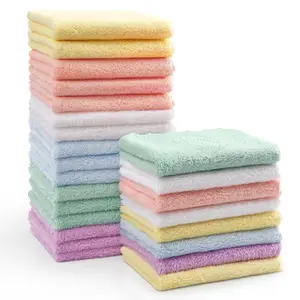 Baby Washcloths 24 Pack-Microfiber Coral Fleece Baby Bath Face Towel 7 x 9 Inch Extra Absorbent and Soft Burp Cloth and Wash Cloths for Newborn-Infants and Toddlers-Gentle On Sensitive Skin